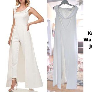 Unique Kay Unger Walkthrough Jumpsuit, Ivory Size 14